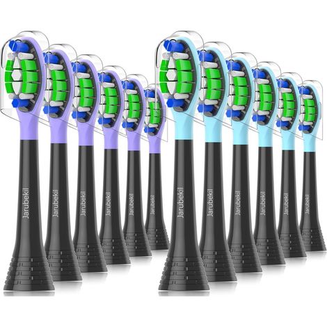 Tete de Brosse Compatibles avec Brosse à Dents Électrique, Brossette pour 9000 7100 4100 3100 5500, (Noir, 12 unité) (1/5)