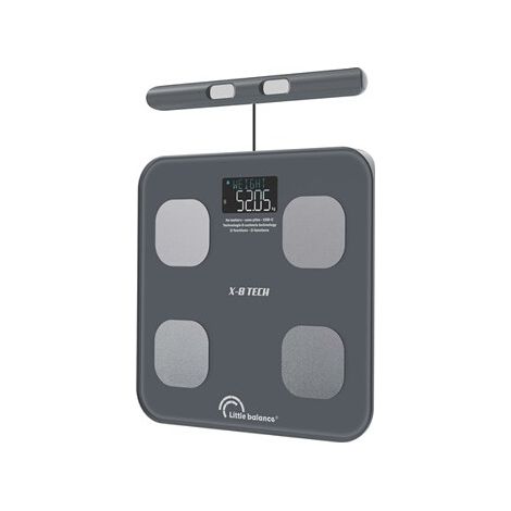 Balance connectée et impédancemètre Little Balance IC X8 Tech 8 électrodes double fréquence Bluetooth Bluetooth intelligent gris anthracite capacité 180 kg graduation 50 g (1/4)