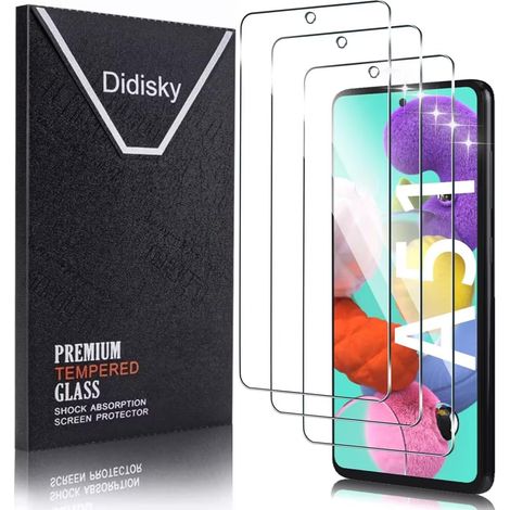 Lot de 3 Protecteur Verre Trempé pour Samsung Galaxy A51, Film Protection écran, dureté 9H, Pas de Bulles, Haute définition (1/5)