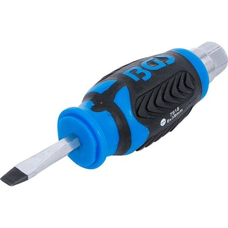 Tournevis Fente 6 mm - Lame 38 mm, Manche Hexagonal Mâle - Précision et Confort, Zones Difficiles - D-Work (1/5)