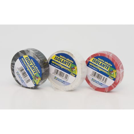 ruban isolant blanc mm 25x25 mt PVC approuvA  pour A lectricien
