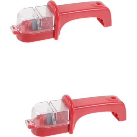 2 Pièces Affûteur de Couteaux Pratique Abs Aiguiseur de Couteaux de Cuisine Outil de Meulage de Cutter de Bureau Utilisation Facile et Durable pour Types Outils de Couper (1/5)