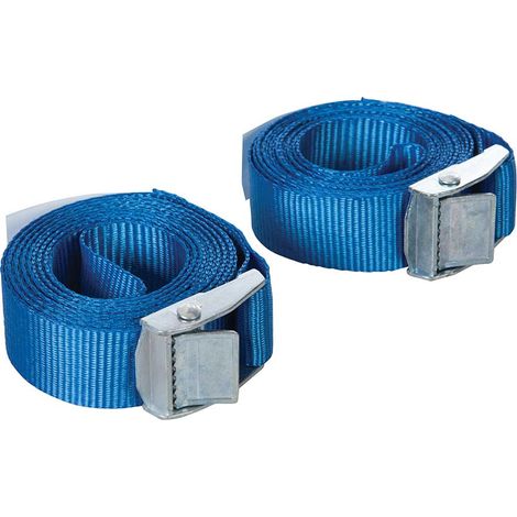 Silverline – Sangles d'arrimage 2.5 mètres – Boucles à came en métal – Polypropylène robuste – Capacité 500 kg conforme à la norme BS EN 12195-2:2000