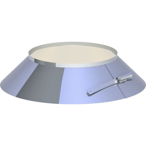 Collerette de solin inox Diam 200 mm avec bord