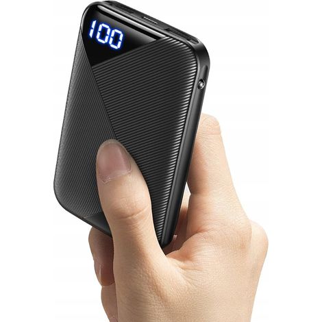 Powerbank compacto USB C A 10000 mAh Linterna