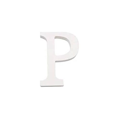 Letra P madera decorativo 11 cm  Blanco (1/3)