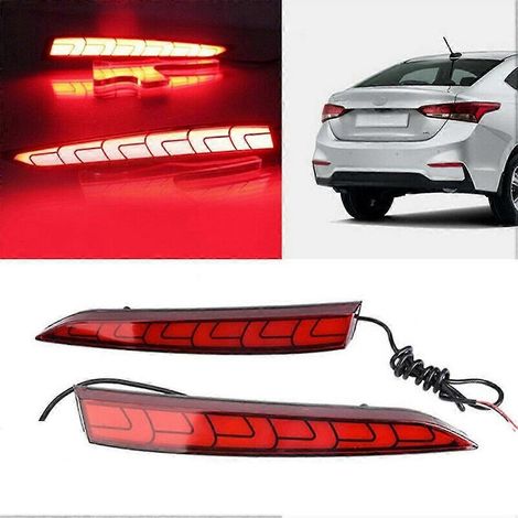 Reflector de luz LED para el parachoques trasero del Hyundai Solaris Accent 2017-2020 (1/4)
