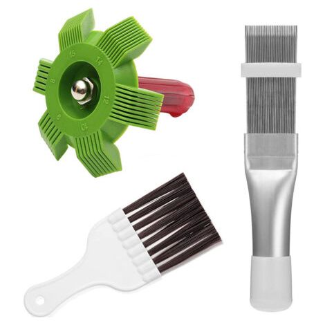 3 Pièces Peigne d'Aileron de Condensateur de Climatiseur, Brosse de Nettoyage à Ailettes Nettoyeur d'Ailettes de Climatiseur Nettoyage de Bobines de Réfrigérateur Outil (1/5)