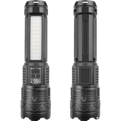 Wiederaufladbare 5400-mAh-USB-LED-Taschenlampe mit großer Reichweite, starker Leuchtkraft, tragbar, für die Sicherheit zu Hause, schwarz
