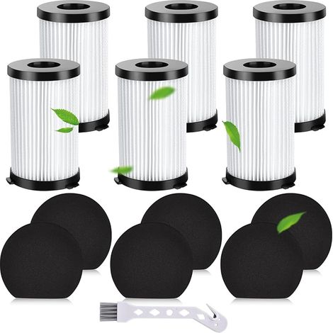 6 filtres pour Ariete Handyforce 2761 2759 Aspirateur sans fil Pièces de rechange Accessoires pour MOOSOO D600 D601 & pour Iwoly V600 Filtre d'aspirateur, 6 filtres HEPA & 6 filtres éponge (1/5)