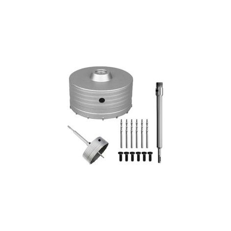 Punta a tazza da 130 mm, punta per trapano per calcestruzzo con gambo tondo da 220 mm, punta a corona SDS Plus per marmo, granito e calcestruzzo. (1/4)