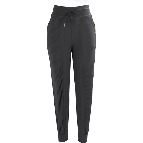 Pantalon de sport femme léger en polyester avec poches pour running, fitness et loisirs (Gris) (1/5)