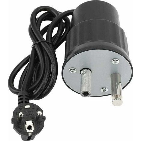 Electric motor for rotisserie barbecue. Aluminum. Maximum load 24kg. Variable speed 1/3 RPM. Easy installation.