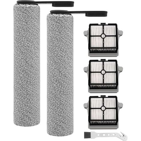 Rouleau de Brosse et Filtre HEPA pour Tineco Floor One S6 / Floor One S7 Pro Aspirateur Humide et Sec - 2 Rouleaux, 3 Filtres HEPA, 1 Brosse de Nettoyage (1/5)