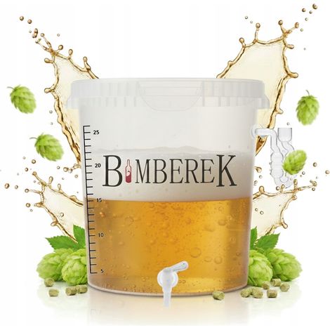 Contenitore di fermentazione da 33 litri con rubinetto e tubo laterale per impilamento di vino e birra (1/5)