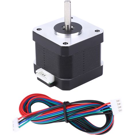 Moteur pas à pas Nema17 42mm bipolaire 1.8° 3.6V 1.5A avec câble XH-2.54, axe 5mm, noir, pour imprimante 3D et CNC (1/5)