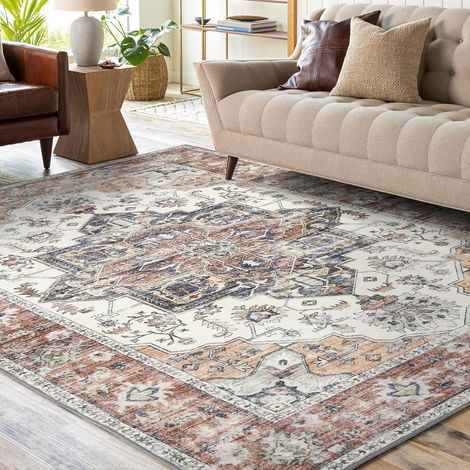 Teppich 200x300cm Kurzflor Vintage 200 x 300 cm (Rechteckig) Ziegelrot (1/5)