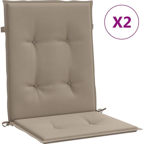 Coussins de chaise de jardin à dossier bas lot de 2 taupe (1/5)