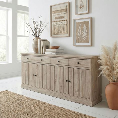 Buffet/bahut contemporain 230 cm chêne clair Tirol (1/5)