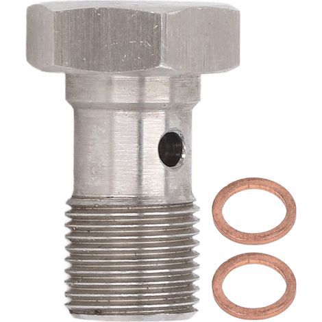 Einzelne Hohlschraube, M12 x 1,0 metrisches Gewinde, Hohlschraubenverschraubung, Einloch-Bremsleitungsendadapter mit Unterlegscheiben für Kupplungsleitungen (1/5)