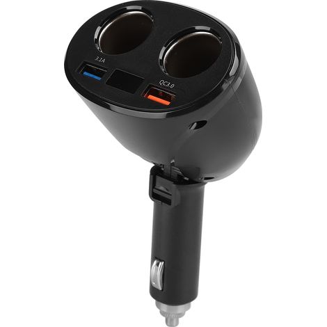 Intelligentes Dual-Port-QC3.0-USB-Zigarettenanzünder-Ladegerät mit Spannungserkennung, konstanter Temperatur, stabilem Strom und Rotationsfunktion. (1/5)