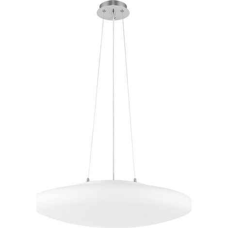 Merano Jackson Plafonnier 4 Lumières Globe Suspension Verre Opale Satiné Métal Base Chrome Aluminium LED E27