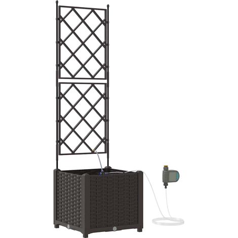 Maison Exclusive - Vaso da giardino Marrone 40 x 40 x 142 cm Plastica