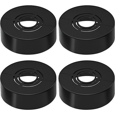 Lot de 4 robinets de douche à rosace 3 tailles en 1 (noir 70 x 30 mm) pour tuyau de chauffage, couvercle pour tuyaux de radiateur, robinets et accessoires de douche (1/5)