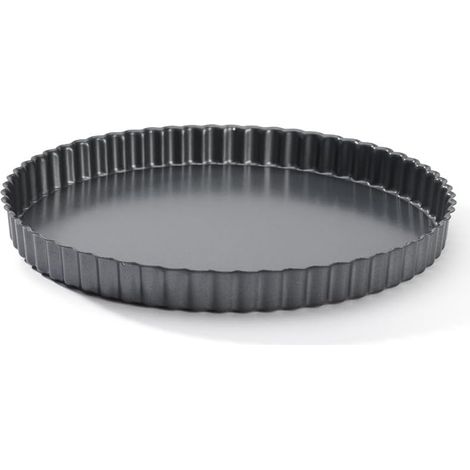 1 Moule à tarte rond, fond amovible, acier antiadhésif, bord cannelé, cuisson four 28 cm (1/5)