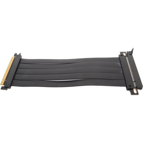 Rallonge PCIe 4.0 X16 haute protection, câble flexible à 180 degrés pour carte graphique, noir, 30 cm (1/5)