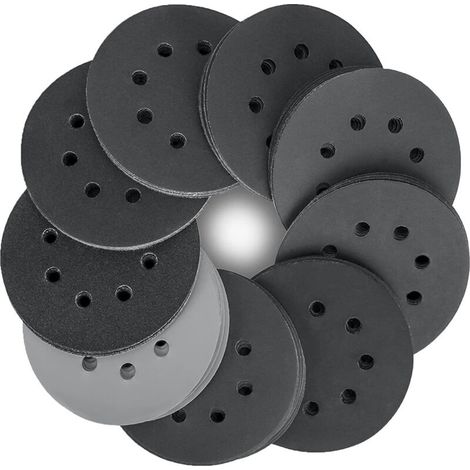 Disques abrasifs de ponceuse 125mm – Lot de 80 disques – Grains 320 à 2000 – Papier abrasif en oxyde d'aluminium – Pré-perforés pour aspiration poussière (1/5)