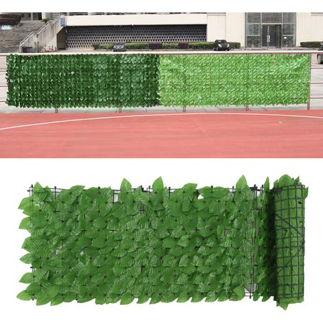 Filet de clôture artificiel en plastique avec feuillage, rambarde de balcon, plantes grimpantes artificielles, décoration de cour, clôture artificielle, garde-corps, feuilles de pothos vert émeraude, (1/5)