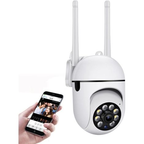 Caméra Surveillance WiFi Extérieure sans Fil PTZ, Livré avec 16 fonctions puissantes,1080P Caméra IP 360° sans Fil Étanche, Vision Nocturne en Couleur (1/5)
