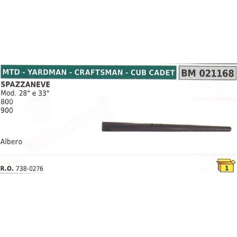 Albero spazzaneve MTD - YARDMAN - CUB CADET 800 - 900 mod. 28" - 33"  - 738-0276