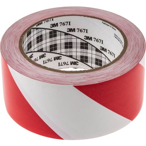 Ruban de marquage Rouge, Blanc 3M Scotch 767, 50mm x 33m x 0.13mm ( Prix pour 1 ) (1/2)