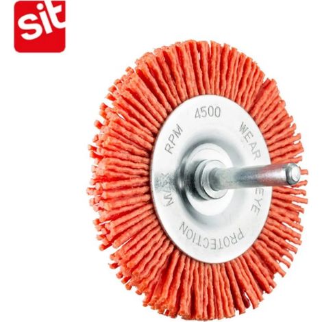 SPAZZOLA SIT CIRCOLARE DIAMETRO 100 MM IN NYLON CON GAMBO (1/2)