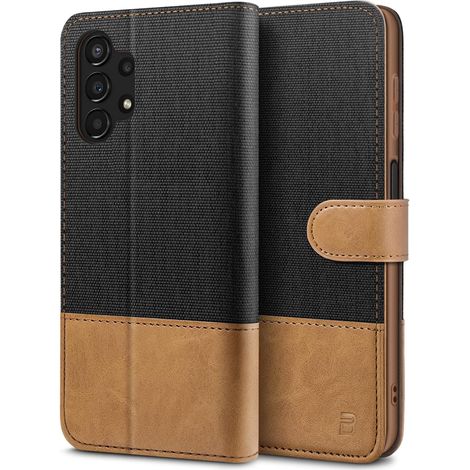Coque pour Samsung A13 4G, Etui pour Samsung Galaxy A13 4G Housse en Cuir de Protection, Portefeuille en Cuir Polyuréthane, Crochet, Pochette pour Monnaie, Fermeture Magnétique, Noir (1/5)