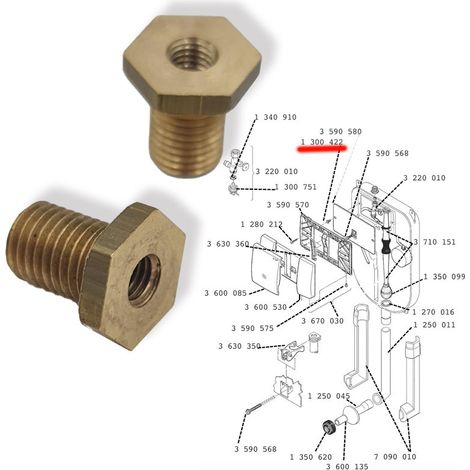 Raccordo M5 placca Aquastop F1300422 - -  GIUSEPPE TIRINNANZI - -