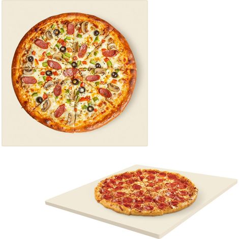 Pierre à pizza, rectangulaire, 30,5 cm, pour pizza, tarte flambée, baguette ou barbecue, accessoire multifonction pour four à pizza (1/5)
