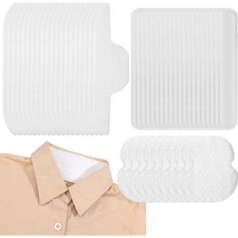 Protecteurs de col 50 pièces pour chemises, protecteurs de vêtements auto-adhésifs pour adultes, doublures de sweat pour casquettes, protecteurs de col jetables pour chemises, doublures de sweat (1/5)