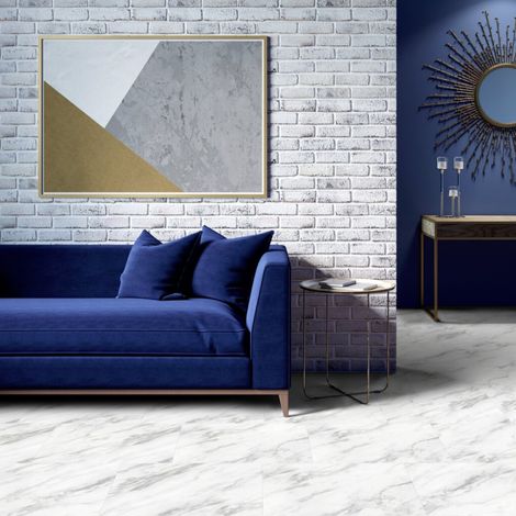 Gerflor – Dalle de sol PVC prête à poser effet marbré – Surface 2.23 m² – Pose sans colle – Recyclable – Pour carrelage avec joints <3mm