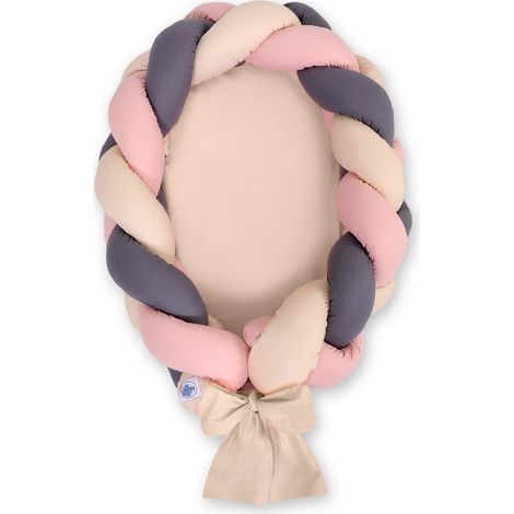 Capullo trenzado para bebé 2 en 1 - beige-rosa sucio-antracita (1/2)