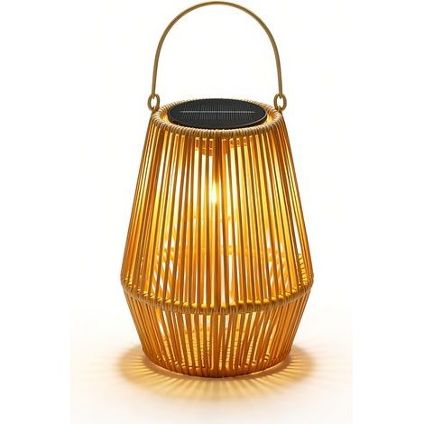 Lanterne Solaire Bohème – Cage de Canne LED Portable pour Jardin, Terrasse, Cour, Pavillon et Décoration Intérieure/Extérieure (1/5)