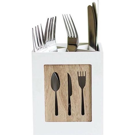 Porte-couverts en bois, panier à couverts pour la table, rangement pour couverts, sauces, serviettes, épices, organisateur de cuisine, majordome de table pour la cuisine, les fêtes et la gastronomie.