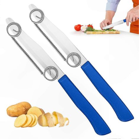 3-in-1 Multifunktions-Schäler mit Feder, 2er-Pack Obstschneidemesser für die schnelle Zubereitung (1/5)
