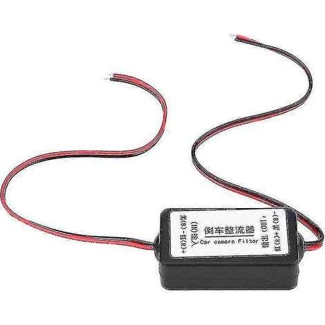 Relais redresseur 12 V pour caméra de recul de voiture, condensateur, filtre, connecteur pour objectif de caméra de recul, anti-interférences (1/5)