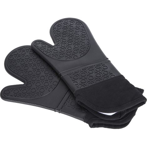 Lot de 6 maniques de cuisine avec pince, maniques en silicone, gants isolants thermiques et tapis isolants. (1/5)