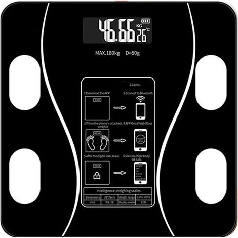 Balance connectée Bluetooth IA portable avec affichage LED noir (1/5)