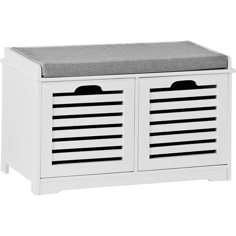 SoBuy Shoe Storage Bench with 2 Drawers & Cushion,FSR23-K-W