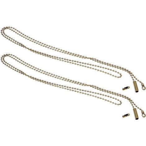 Lot de 2 rallonges de chaîne avec connecteur, accessoires de chaînette à perles pour ventilateur de plafond, applique murale et lampe de chevet (bronze)-M (1/4)